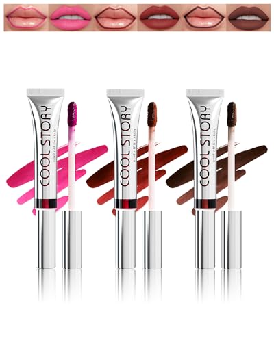 Lip Tint Stain Peel Off Set-3 Farben Matte Nude Lipgloss, Langlebiger Wasserdichter Magic Tattoo Abziehbarer Liquid Lippenstift, Antihaft Lippen Peel Off Lipliner für Frauen lip Make Up-105+125+145