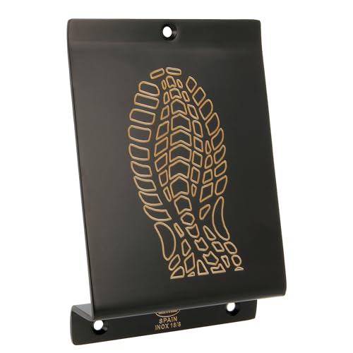 Amig - Pedal de Pie para Empuje de Puertas Pesadas Mod.1 - Abridor de Acero Inoxidable con Huella para Abrir Fácilmente Sin Manos - Ideal para Casas, Portales o Tiendas - 147 x 98 x 3 mm - Negro