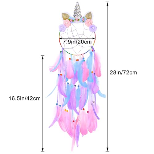 Image of QtGirl Unicorn Dream Catcher for Kids Girls Toddler Bedroom Wall Decor