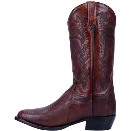 Image of Dan Post Mens Winston Lizard Embroidered Pull On Round Toe Dress Boots Mid Calf - Black
