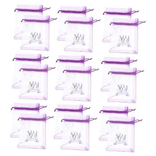 Happyyami 20pcs Empty Lavender Sachet Bags Mesh Drawstring Pouches for Organizing Herbs Aromatic Storage and Elegant Gauze Material for Home Fragrance and Decoration