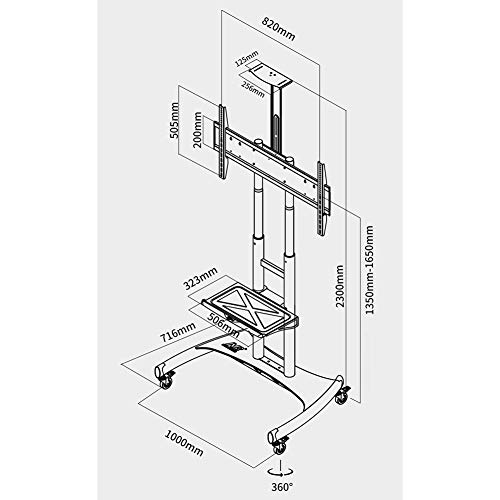 Soporte universal para TV portátil con ruedas miniatura 2