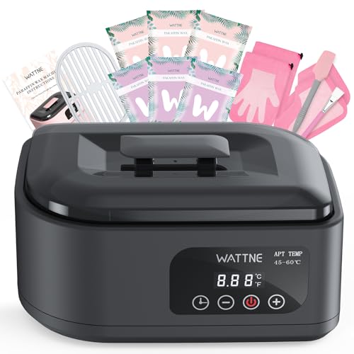 Wattne Paraffin Wax Machine for Hands & Feet – Paraffin Wax Warmer Moisturizing Kit with Auto-Timer & Precision Temperature Control, Paraffin Wax Bath for Arthritis, Dry Skin Care, Home Spa-Black