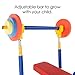 HEY! PLAY! Toy Bench and Leg Press – Children’s Play Workout Equipment for Beginner Exercise, Weightlifting, Powerlifting - for Boys and Girls, Brown (80-SH-04)