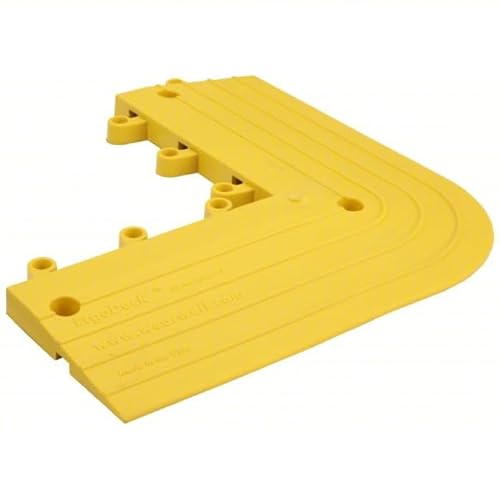 Wearwell ErgoDeck Anti-Fatigue Outside Corner - Yellow, Pack of 4. 6" x 15" x 15" x 7/8" Thickness. PVC Vinyl. Positive Interlocking System. Safety Rounded. Wet or Dry App (560.78x6x15x15YL-CS4)