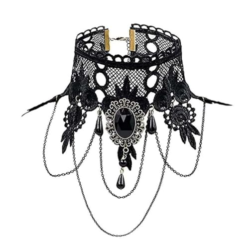 Carufin Sexy Black Lace Choker Colliers Gothique Gland Colliers Choker Halloween Party Accessoires...