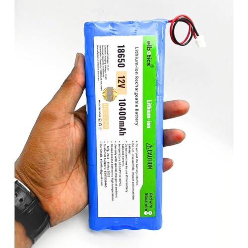 Image of 12V 10400mAh Lithium-ion Rechargeable Battery Pack 18650 Cell 3S High Capacity Power for DIY Projects Robots RC Cars LED Lights