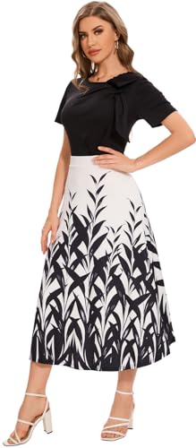 Image of shengfan Women's Casual A Line Swing Summer Dress Formal Short Sleeve Round Neck Wrap Evening Party Dresses