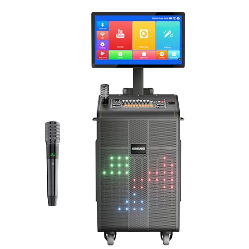 Smart Karaoke Machine with 23.8Inch Touch Screen & Lyrics Display, Up to 2000W Powerful Speaker,...