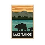 KTYWZ Metall-Blechschild, Poster, Lake Tahoe Sunset, Retro, 