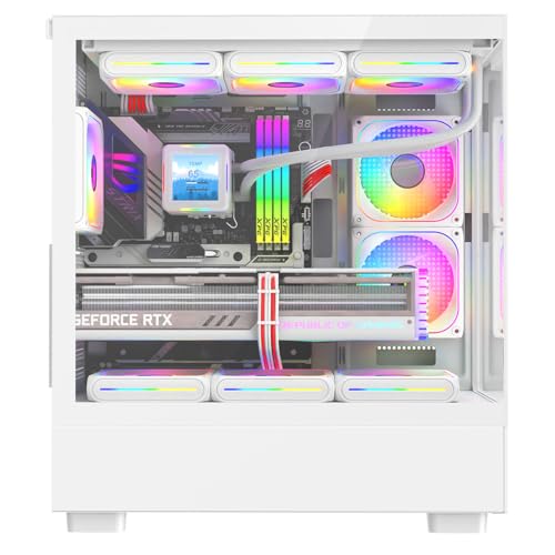 ASC TECHNOLOGY Gaming PC Computer Tower, i7, 8GB RAM, GT 1030 2GB, 256GB SSD + 1TB HDD, 500W 80+ PSU, White 9 Fan Glass RGB Case, WiFi, Windows 11 – High Performance Gaming Setup - Image 3