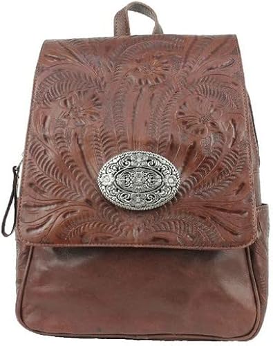 Lariats Hand Tooled Backpack Brown 