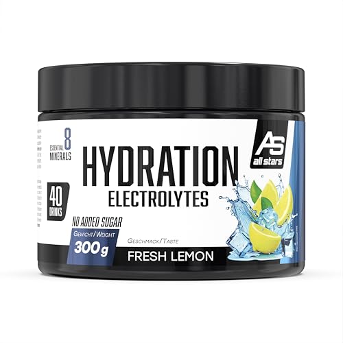 ALL STARS Hydration Electrolytes 300g Fresh Lemon - Elektrolyte Pulver ohne Zucker mit 9 essenziellen Spurenelementen & Mineralstoffen, Kalium, Magnesium, Calcium, Zink & mehr