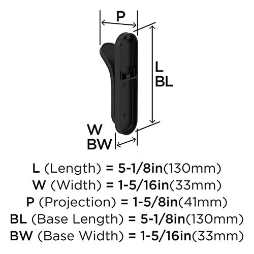 Image of Amerock Unison Single Prong Matte Black Wall-Mounted Hook