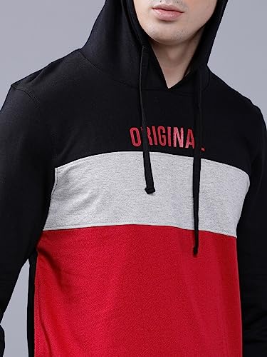 Image of Hooded Sweatshirts Long Sleeves Slim Fit Red Large
