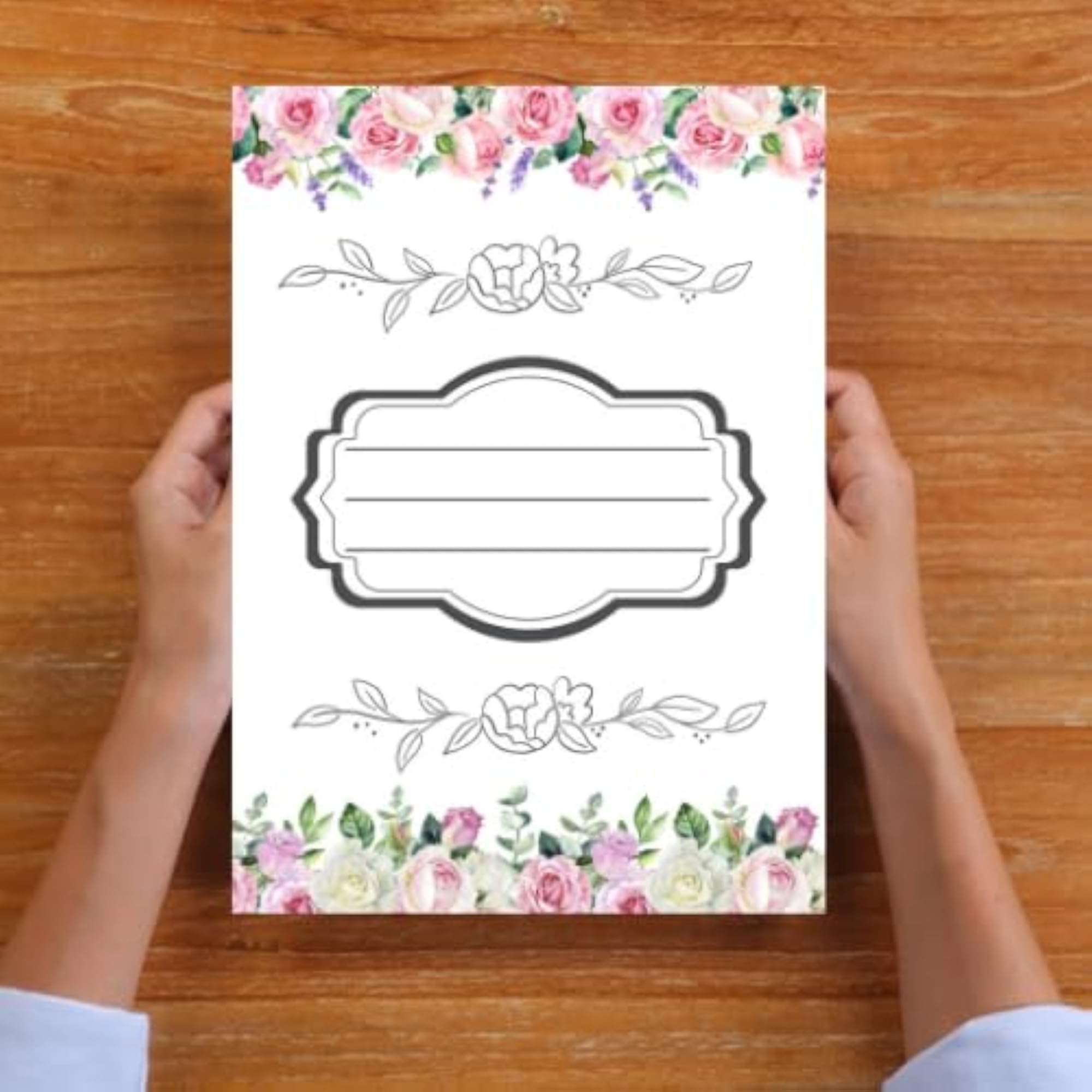 Flora Krafts Index Sheets 100 GSM Floral Border Writing Paper