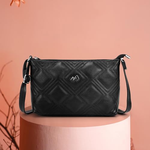 Image of Metro Women Casual PU Soft Body Zipper closure Quilted Sling Bag