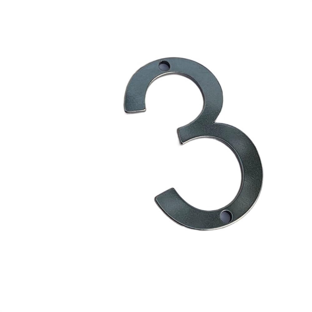 Números de casa grandes, Placa de puerta digital acero inoxidable 50 mm con tornillos, placa, letreros numéricos for buzón, números calle y entrada(Number 3)