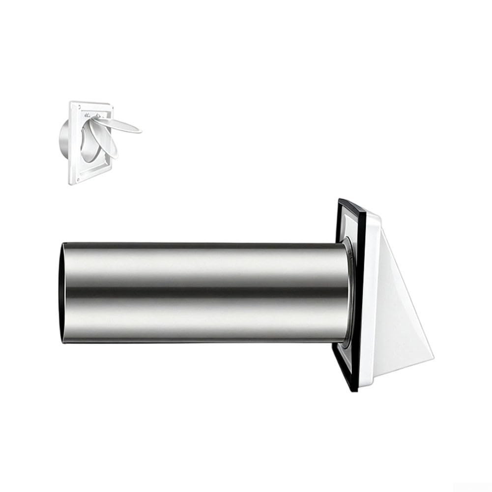 Griglia di ventilazione in acciaio inox, 280 x 190 mm, con rete anti-insetti, resistente alle intemperie, per asciugatrice e scarico del bagno (diametro 150 cm, lunghezza 200 cm, con guarnizione)