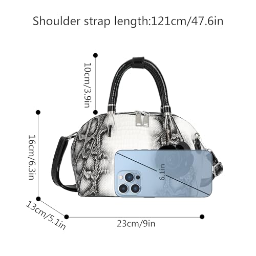 U Scinan Patent Leather Top Handle Tote Bag Mini Zip Around Dome Shoulder Bag Shell Shape Cross Body Handbag Purse Satchel2