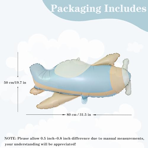 Image of Airplane Balloons 2 Pieces Matte Airplane Balloon Aeroplane Balloons | Airplane Foil Balloon Large Beautiful Caricature Decor Children Birthday Party Decoration for Boys Girls Birthday Decoration
