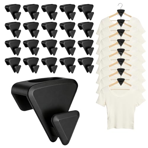 Jasjfasd 20 Pièces Cintre Gain de Place, Porte-Vêtements Extra Solide 20 Kg Max, Multi-Fonctions...