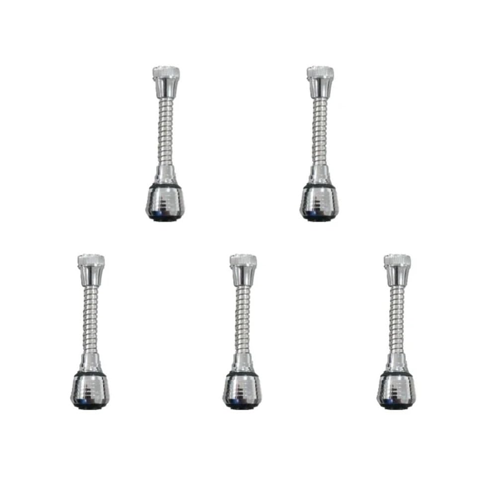 Boquilla para Grifo de Fregadero de Cocina con Extensor Ajustable de 360 Grados, Tubo de extensión para Ahorrar Agua y Filtro para baño (Estilo Largo - 5 Piezas).