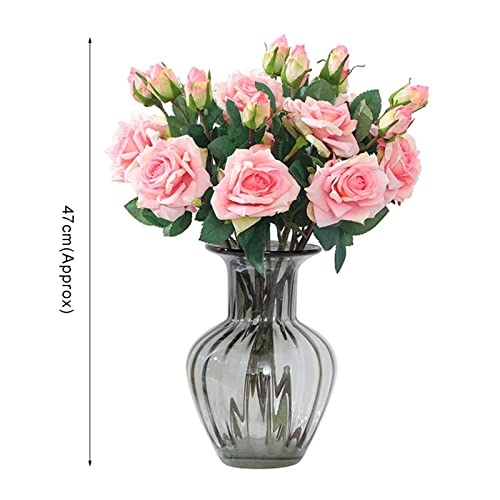 YOZUMD Imitação de flor artificial Rosa Rose Real Tocante Sem murchar Fresh Mantendo 2 cabeças Flor
