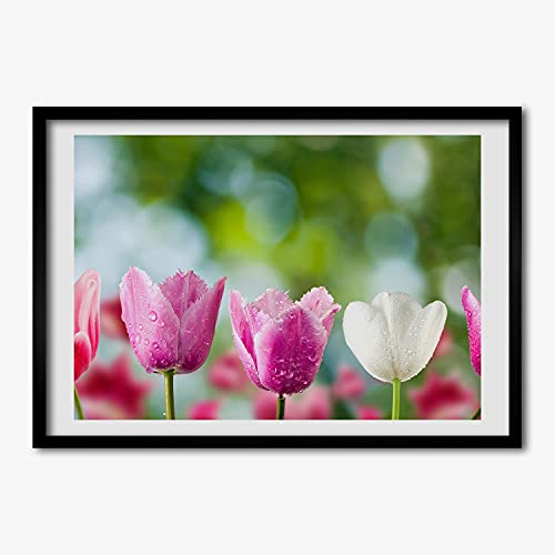 Tableau moderne Tulup 70x50 cm cadre en bois de qualite