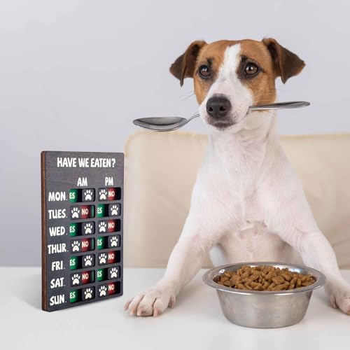 lasuroa Hundefütterungstabelle, Magnetisch Haben Wir Gegessen Fütterungserinnerungs Tracker Montag Bis Sonnta AM/PM Erinnerung Hund Hat Gefressen Schild für Haustiere Katzen und Welpen
