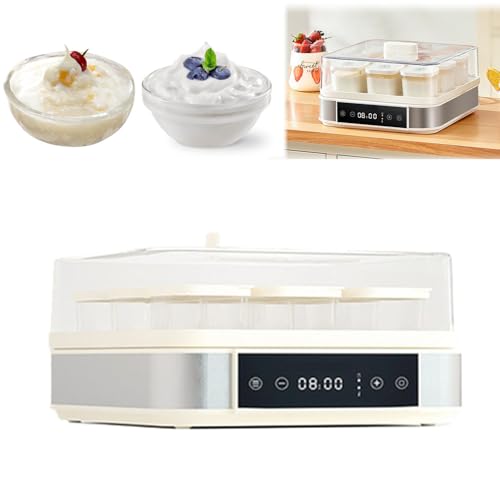 Probiotic Yogurt Machine Automatic Yogurt Maker with Adjustable Temperature and Time Control, Yogurt Maker Machine with 9 Glass Jars for Homemade Greek, Vegan or Flavored Yogurt