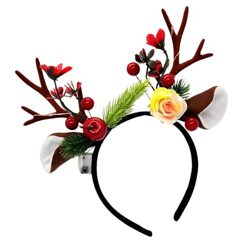 Diadema de cuernos de, tocado de belleza iluminado, diadema con orejas de cuernos de reno, para actuaciones, juegos de rol, reuniones, ceremonias, fiestas, bodas, cumpleaños