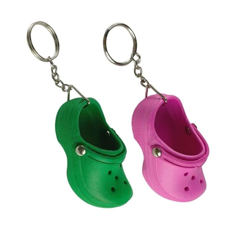 tenghong2021 Lindo juego de mini llaveros para zapatos con hebilla de llave divertida para niñas y niños, encantadores, zuecos, zapatos de burbujas, regalos de cumpleaños para mujer, juego F (verde