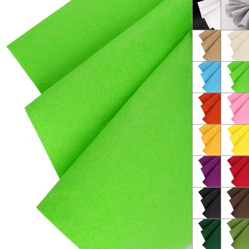 Image of IONTACH 36 inch X 36 inch Stiff Felt Fabric 1.2mm Thick (Apple Green) | Felt Sheet for Craft, Sewing, Patchwork, Liner Decorations, School Projects, Home Decor