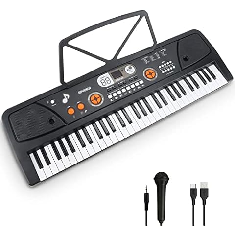 Elektronische Klaviertastatur 61 Tasten mit LCD-Display & Mikrofon Multifunktions Tragbare Elektronische Musikinstrument und Einsteiger Cover