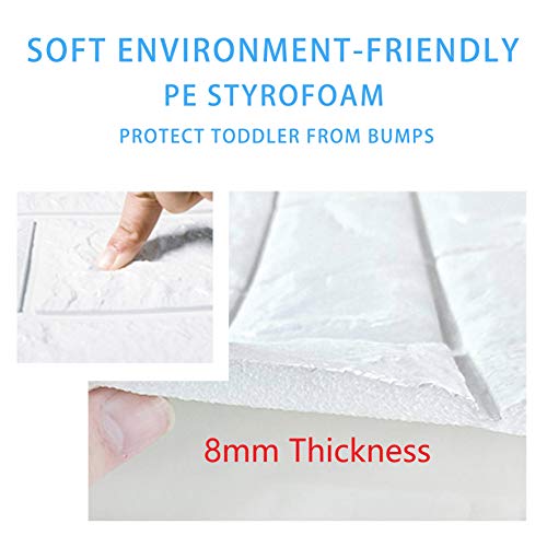 Unicoo - 3D Wall Panels Peel And Stick Self-Adhesive Real Bricks Effect Wall Tiles For Kids Room Bathroom Living Room Tv Walls Sofa Background Wall Decoration. 116Sq Ft 20 Packs (Black) #TOP5