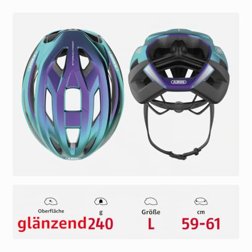 ABUS Rennradhelm StormChaser - Leichter und komfortabler Fahrradhelm für professionellen Radsport für Damen und Herren - Lila/Blau, Größe L – Ansicht 3