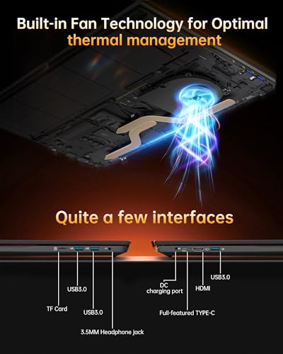 undefined 2025 17.6 Inch Laptop Computer with Office 365, 16GB RAM 640GB Storage, N5095 CPU, Windows 11, WiFi 6, Bluetooth 5.2, Backlit keyboard, Portable Thin Business Student Laptops for Work, School, Travel の商品画像 4