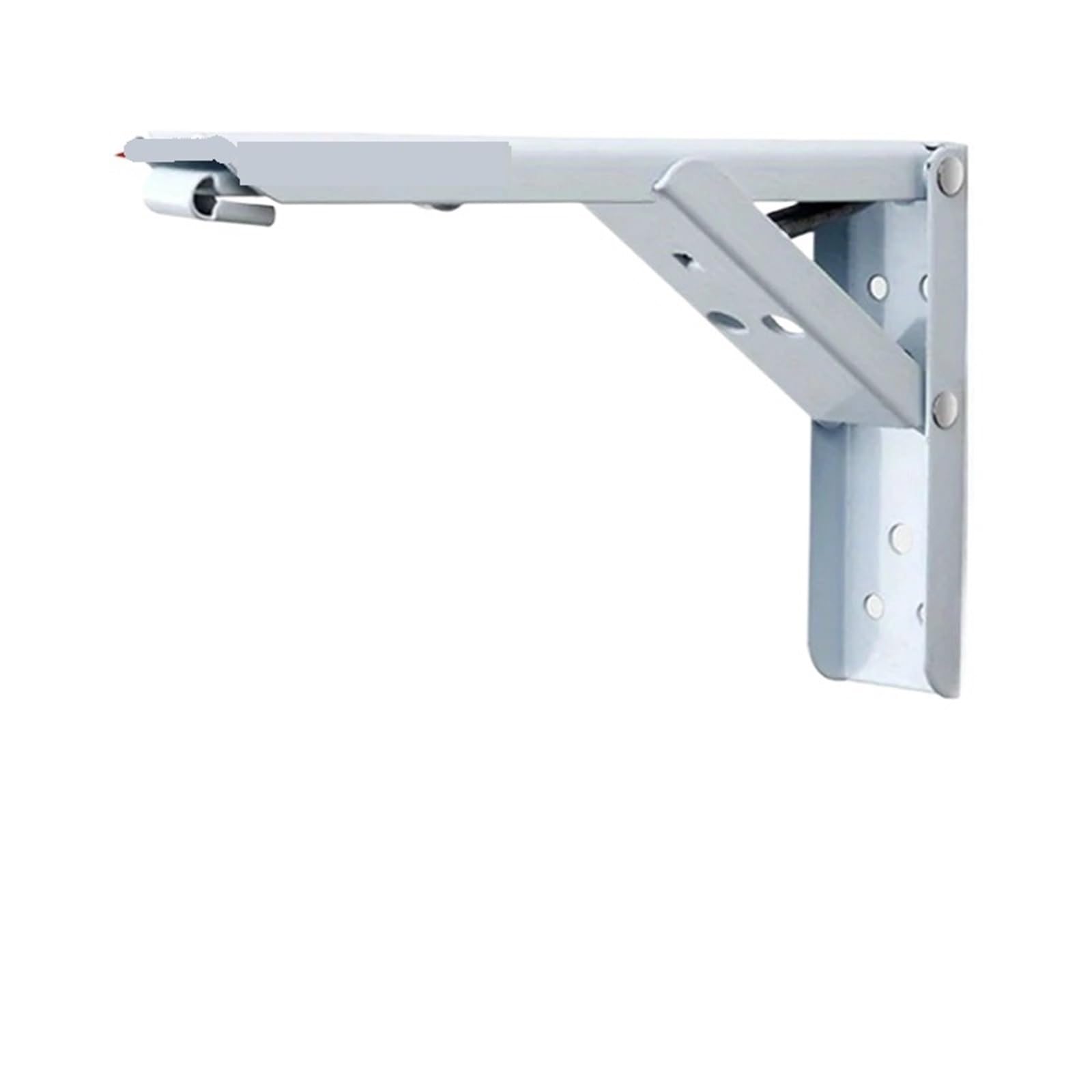Linypa66 8 Inch White Folding Shelf Brackets Folding Angle Bracket Heavy Support Triangle Bench Table Shelf Furniture(8 Inch White)