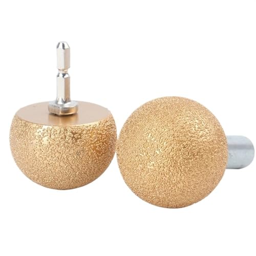 1PCS Vacuum Brazed Diamond Dry Round Head Spherical Bit Grinding Tools for Pebble Flowerpots DIY Tools (Size : M10 Adaptor)