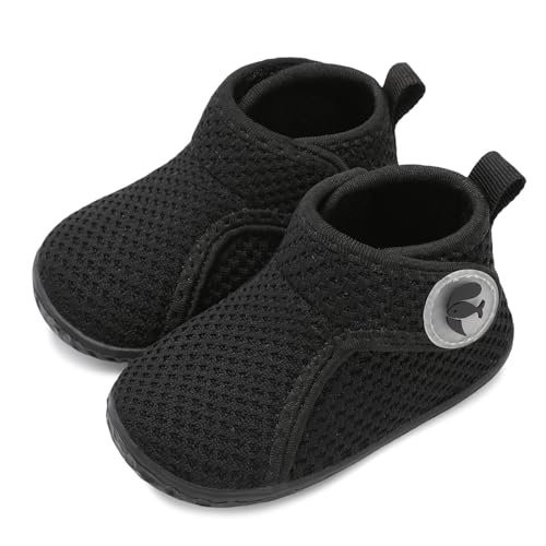 FEETCITY Baby Sock Shoes Infant High-Top Sneakers Baby First Walking Shoes Boys Girls Infant Crib Shoe Black