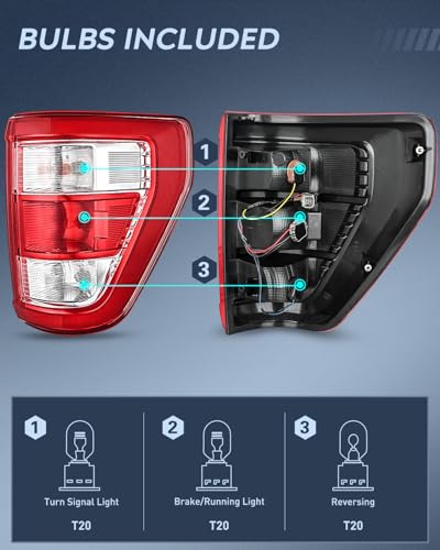 Image of Nilight Taillight Assembly for 2021 2022 2023 Ford F150 XL Passenger Side