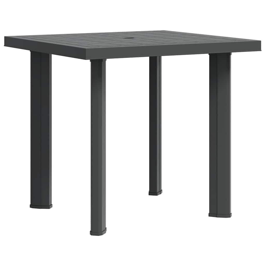 vidaXL Stół ogrodowy, antracytowy, 80 x 75 x 72 cm, plastikowy