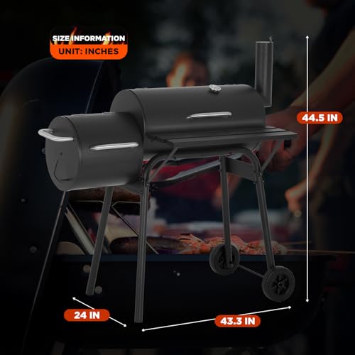 43-inch-Charcoal-Outdoor-BBQ-Grill-Portable-Camping-Grill-for-6-10-People-Offset-Smoker-Braised-Roast-Patio-and-Backyard-Picnic-Grill 43 inch Charcoal Outdoor BBQ Grill Portable Camping Grill for 6 10 People Offset Smoker Braised Roast Patio and Backyard Picnic Grill