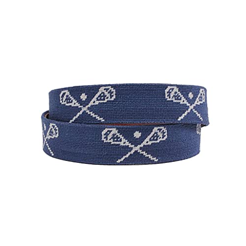 Crossed Lax Sticks Needlepoint Belt by Smathers & Branson2