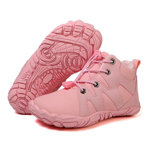 Kids Winter Barefoot Shoes with Warm Lining – Toddler Children Zero Drop Hiking Boots, Waterproof Non-Slip Wide Toe Sneakers for Outdoor Walking3