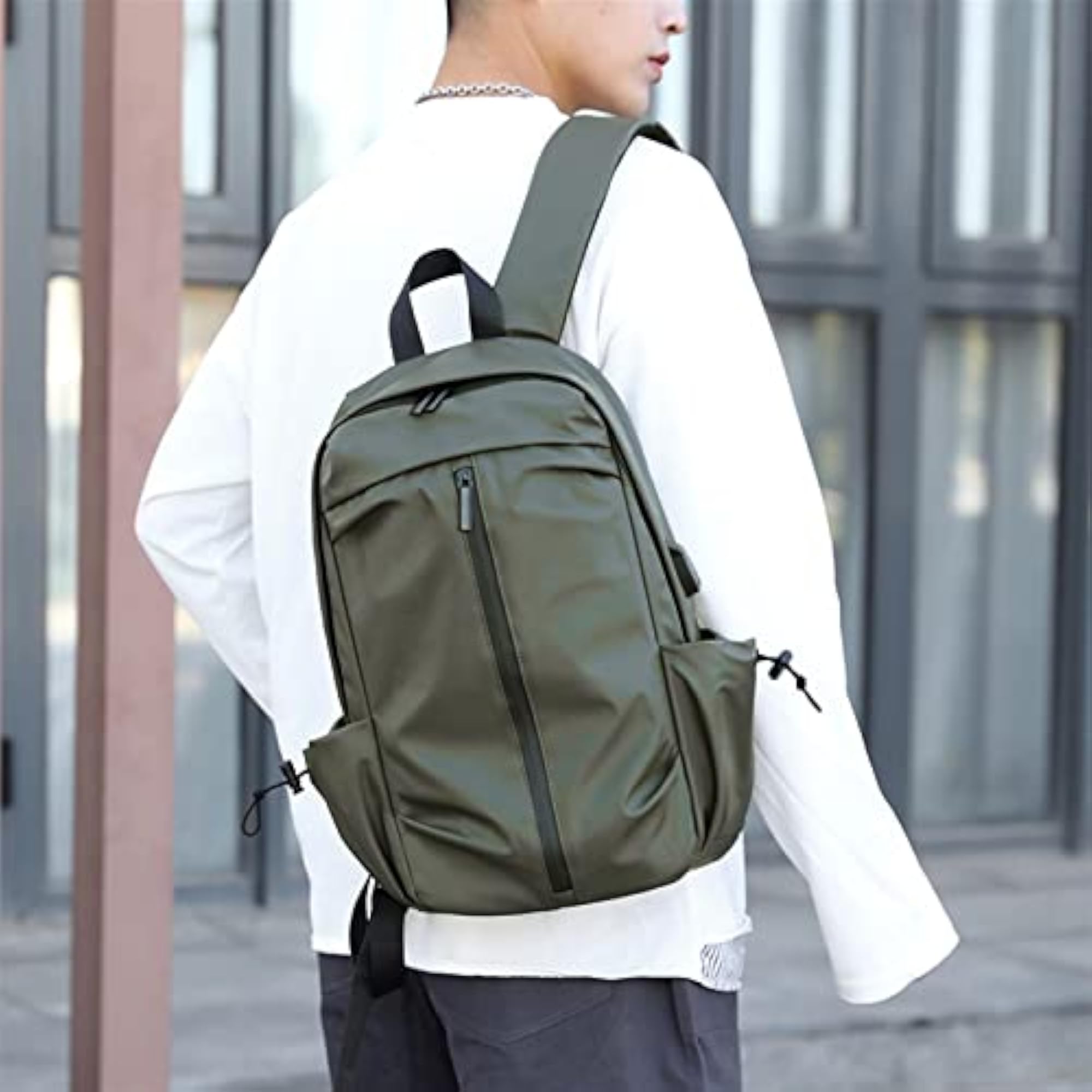 Portable Men's Backpack, USB Outdoor Travel Backpack