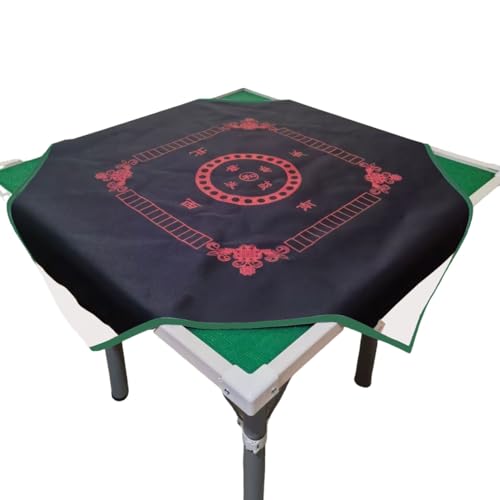Mahjong Table Cover Mat Anti-Slip Slient Mahjong Majiang Poker Paigow Card Game Mat Tablecover 39.37 * 39.37in(100 * 100cm) with Pocket