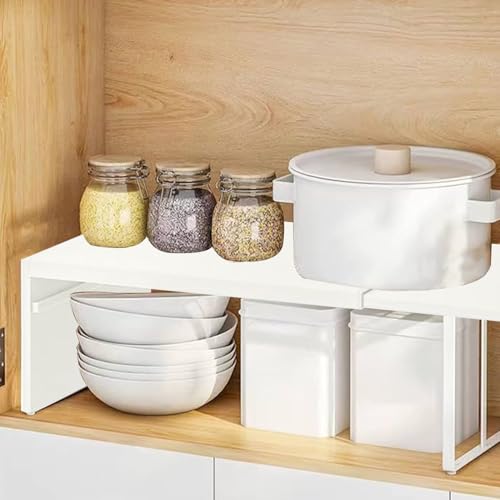 Étagère extensible pour armoire : la solution robuste pour un rangement de cuisine impeccable