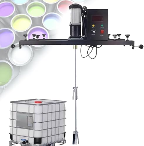 Power Mixer Pneumatic Agitator Clamp-On Drum Agitator Industrial-Grade Pneumatic Shaker Paint Stirring Tool，Electric Paint Mixer, 980W Tank Agitator with Support Hanger, Folding Propeller, f
